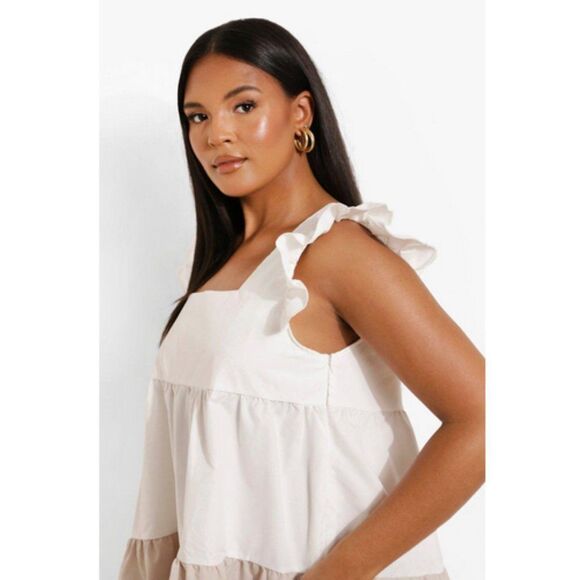 boohoo Plus Color Block Tiered Smock Dress                                   494 - Picture 4 of 13